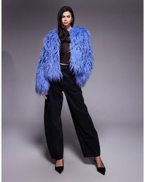 Kiwi & Co Esme Faux Mongolian Fur Jacket - Blue