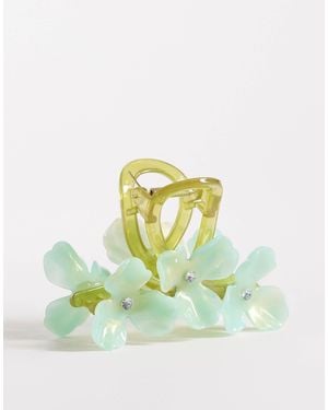 Kaiia Exclusive Oversized Flower Claw Clip - Green