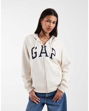 Gap Logo Zip Through Hoodie - White