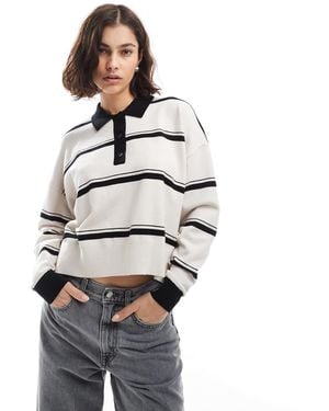 ASOS Knit Structured Polo Top - White