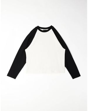 ASOS Oversized Boxy Long Sleeve T-shirt With Contrast Raglan - Black