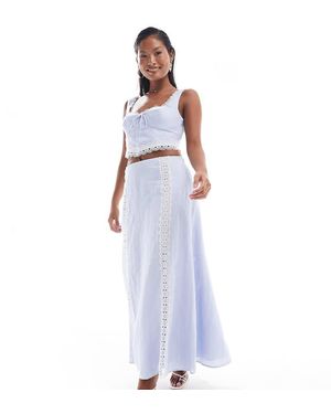 Forever New Lace Detail Maxi Skirt Co-ord - White