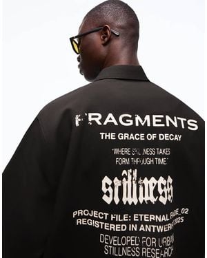 Bershka Embroidered Short Sleeve Shirt - Black