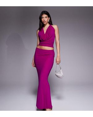 Murci Falda Larga Ajustada De Corte Sirena De Malla Exclusiva De (Parte De Un Conjunto)-Rosa - Morado