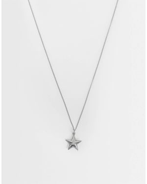ASOS Waterproof Stainless Steel Star Pendant Necklace - White