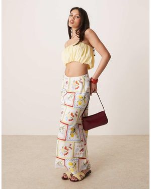 Abercrombie & Fitch Falda Larga De Corte Al Bies Con Estampado De Pañuelos Vacacional De - Neutro