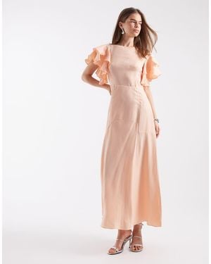 & Other Stories High Neck Sleeveless Satin Maxi Dress - White
