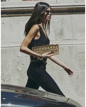 River Island Quilted Clutch Bag - Metallic