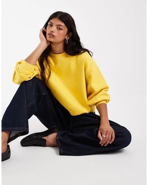ASOS Boxy Oversized Brushback Sweat - Yellow