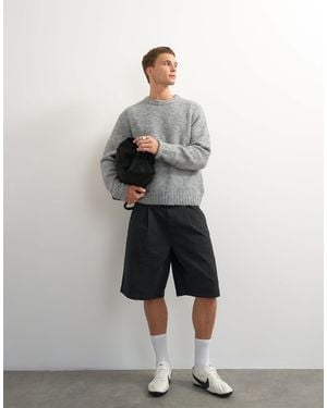 TOPMAN Relaxed Fit Loose Knit Sweater - Gray