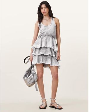 AllSaints Cavarly Ruffled Mini Dress - Natural