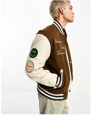 PacSun Paradise Varsity Bomber Jacket - White