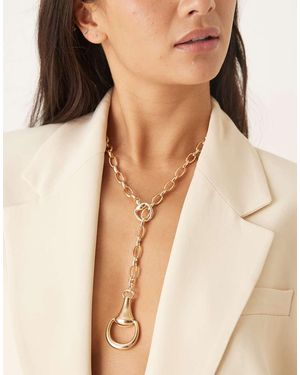 Mango Collar De Cadena Con Colgante De - Neutro