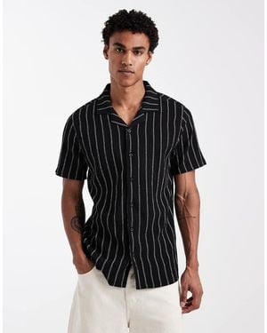 New Look Boxy Stripe Knitted Shirt - Black