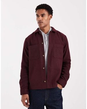 ASOS Wool Look Overshirt - Red
