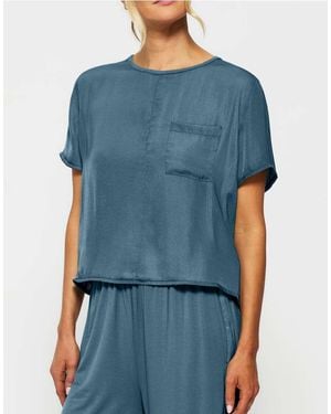 KBX Raye Satin Jersey T-Shirt - Blue
