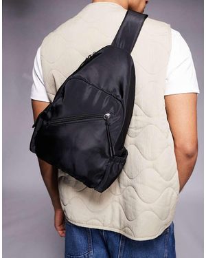ASOS Bandolera Negra Estilo Mochila De Nailon De - Azul