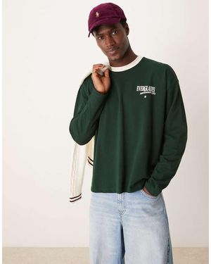 ASOS Oversized Boxy Long Sleeve T-shirt - Green