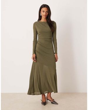 Nobody's Child Tallulah Jersey Ruched Long Sleeved Midi Dress - Green