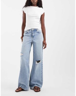 JJXX Vaqueros Wide Leg Desgastados En Azul Claro