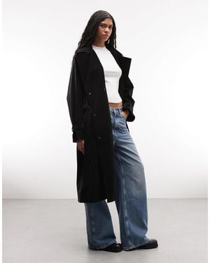 Rains 12620 Waterproof Belted Double Breasted Trench Coat - Blue