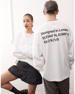 Collusion Unisex Oversized Long Sleeve T-shirt With Co-ordinates - White
