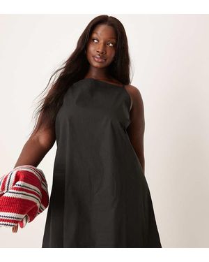 ASOS Asos Design Curve Slash Neck Shapeless Mini Dress - Black