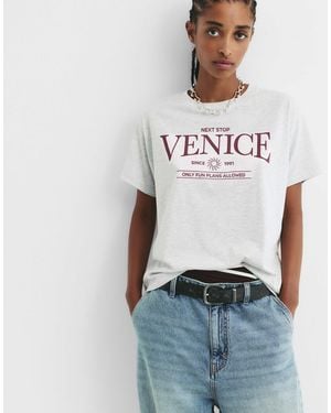 Pull&Bear – t-shirt - Weiß