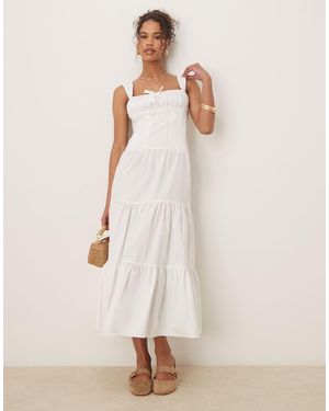 Glamorous Corset Style Poplin Maxi Dress - Natural