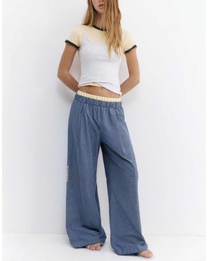 Pull&Bear – voluminöse hose - Blau