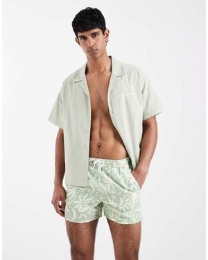 Aray Leaf Print Swimsuit - Green