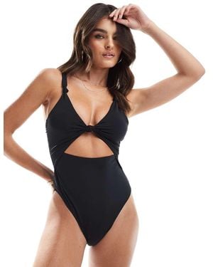 Accessorize Accesorize Knit Detail Cut Out Swimsuit - Black