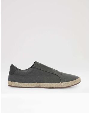Threadbare Cotton Canvas Slip On Espadrilles - Grey