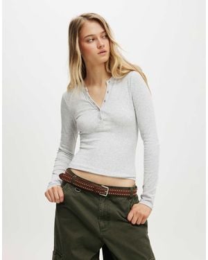 Cotton On Ryan Henley Long Sleeve - White