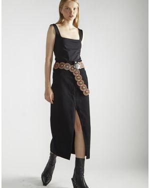 Glamorous Denim Centre-Split Maxi-Skirt - Black