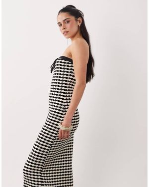 ASOS Knitted Jersey Bandeau Maxi Dress - White