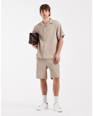 Jack & Jones Co-ord Plisse Shorts - Natural