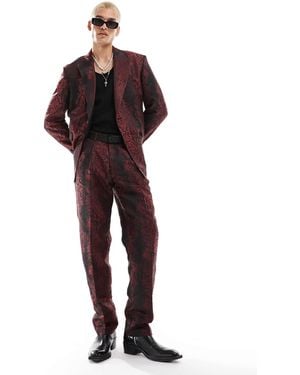 Twisted Tailor Suit Trousers - Red