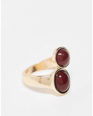 ASOS Anillo Con Diseño Envolvente Y Piedras De Imitación Burdeos De - Rosa