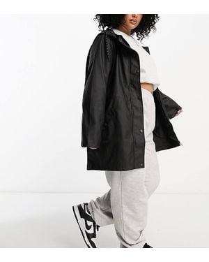 Vero Moda Rubberised Hooded Raincoat - White