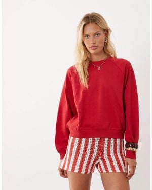 Mango Teen sweat-shirt à manches bouffantes en - Rouge