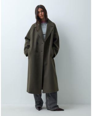 ASOS Longline Double Breasted Coat - Blue