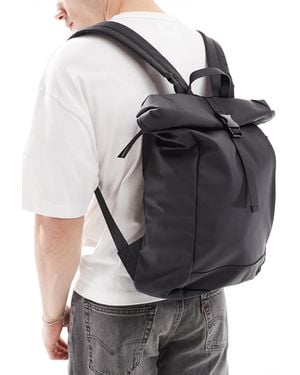 ASOS Rubberized Roll Top Backpack - Gray