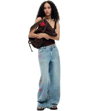 Desigual Printed Regular Jeans - Blue