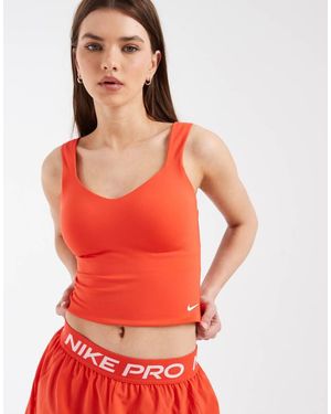 Nike Pro Dri-fit Longline Bra Tank - Red