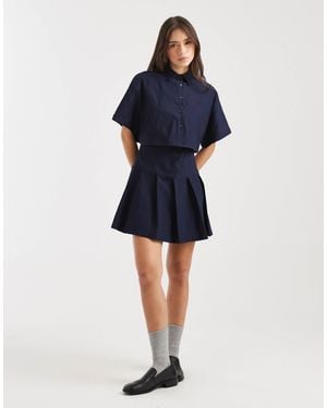 Daisy Street Double Layered Mini Dress - Blue
