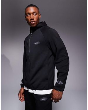 Nicce London Giacca Nera Con Zip E Logo - Blu