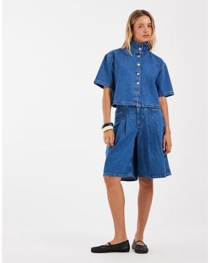 ASOS Clean Waistband Oversized Jort - Blue