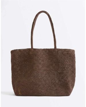 Oysho Woven Paper Shopper - Brown