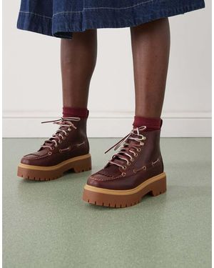 Timberland Stone Street Lace Up 7 Eye Elevated Boots - Brown